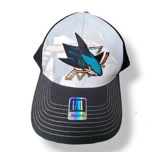 San Jose Sharks Hat NHL Snapback Reebok Original NHL Hockey NWT L/XL Embroidered